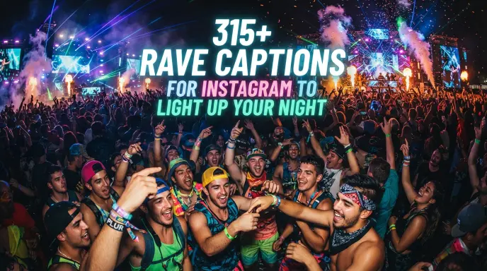 rave captions instagram light night